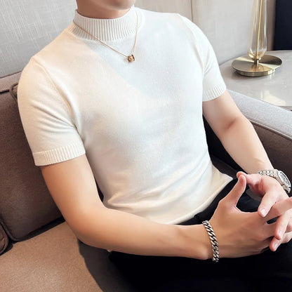 Suéter de Manga Corta y Cuello Medio: Estilo Minimalista - Casa Valera