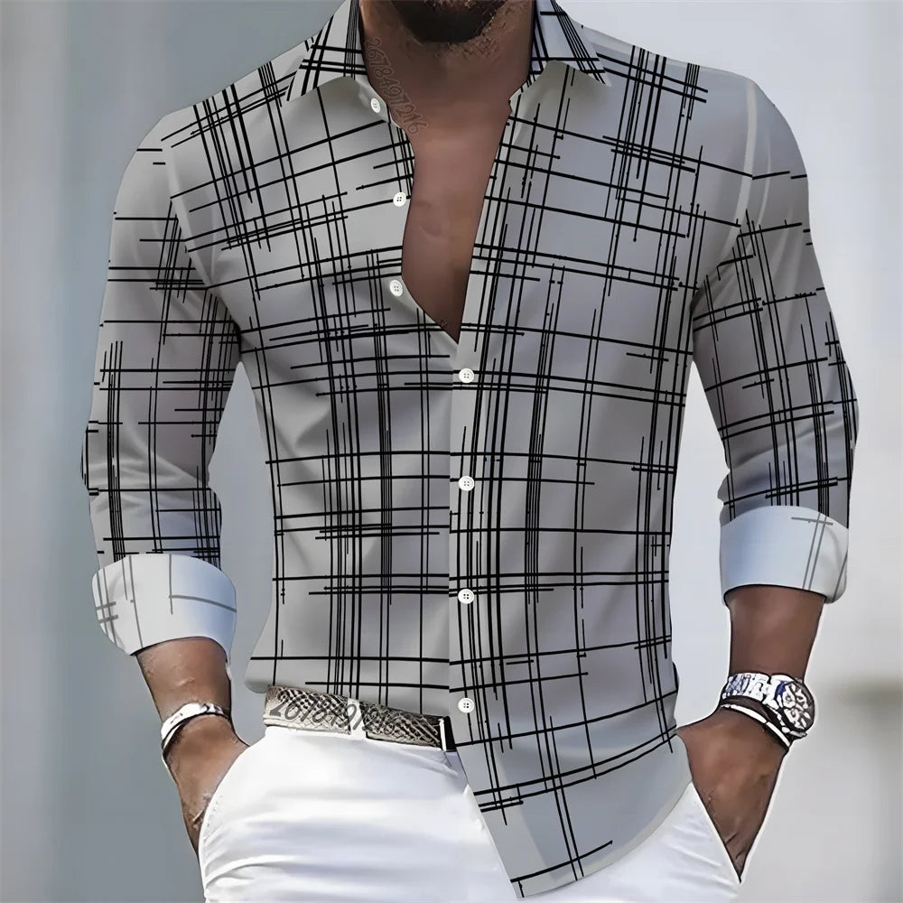 Camisa Cuadros Premium Hombre | Manga Larga Slim Fit | Casual Elegante y Moderna