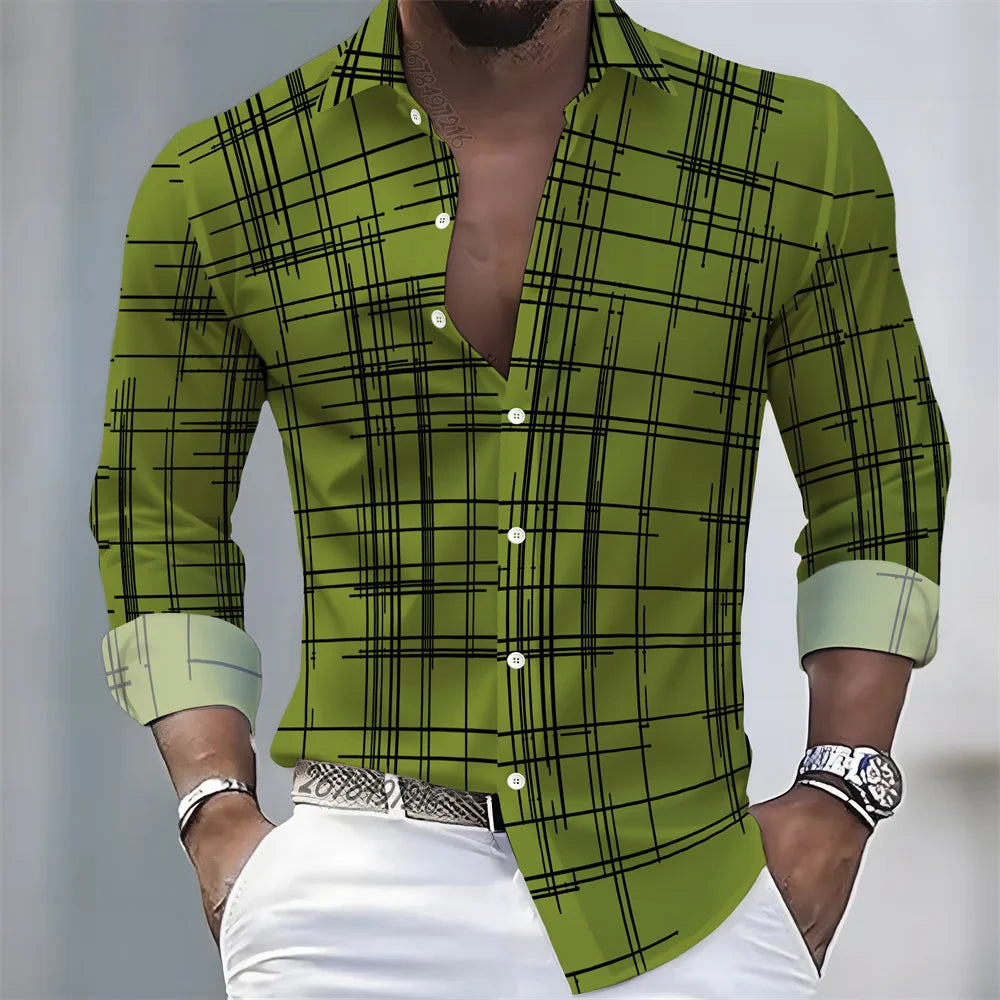 Camisa Cuadros Premium Hombre | Manga Larga Slim Fit | Casual Elegante y Moderna