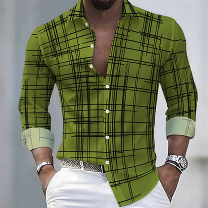 Camisa Cuadros Premium Hombre | Manga Larga Slim Fit | Casual Elegante y Moderna
