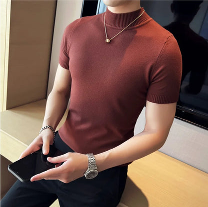 Suéter de Manga Corta y Cuello Medio: Estilo Minimalista - Casa Valera