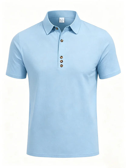 Polo Premium Hombre Algodón y Lino | Camisa Polo Transpirable de Verano | Corte Casual Elegante