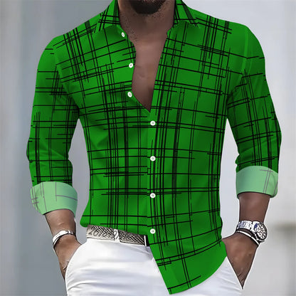 Camisa Cuadros Premium Hombre | Manga Larga Slim Fit | Casual Elegante y Moderna