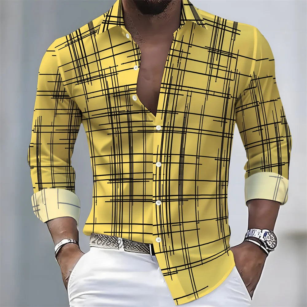 Camisa Cuadros Premium Hombre | Manga Larga Slim Fit | Casual Elegante y Moderna