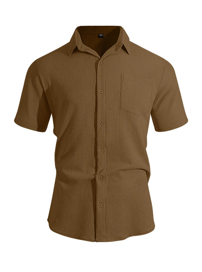 Camisa Casual de Verano para Hombre con Bolsillo | Manga Corta, Ligera y Elegante para Uso Diario