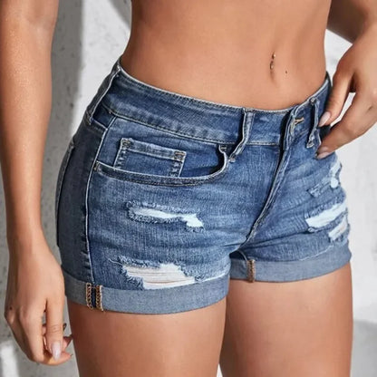 Shorts de Mezclilla "Classic Denim": Ajuste Slim y Tiro Medio