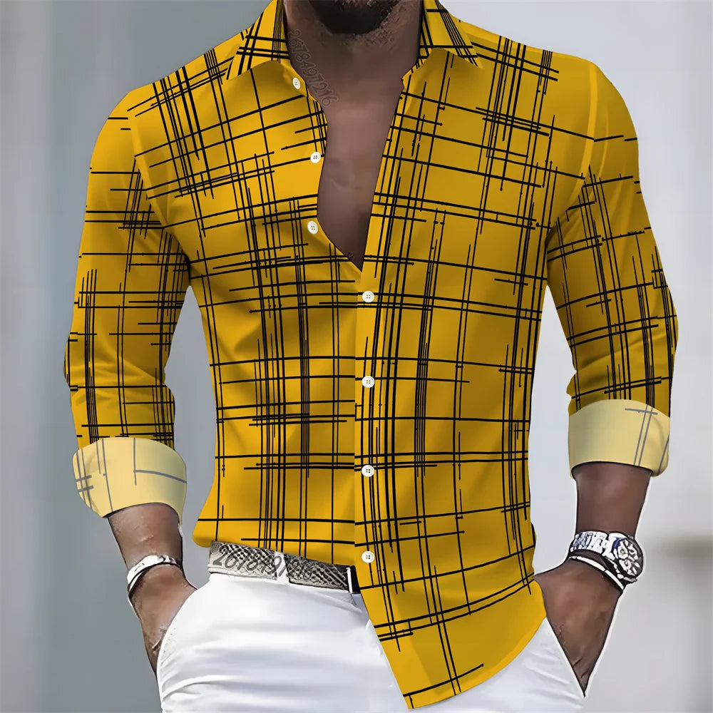 Camisa Cuadros Premium Hombre | Manga Larga Slim Fit | Casual Elegante y Moderna