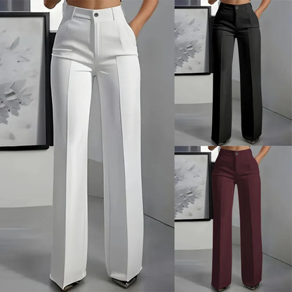 Pantalones de Vestir "Modern Executive" – Corte Recto, Tiro Alto y Caída Impecable