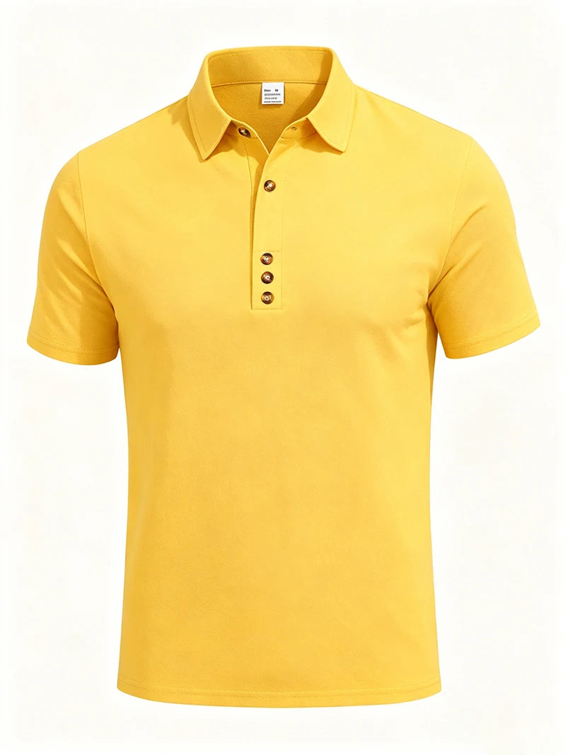 Polo Premium Hombre Algodón y Lino | Camisa Polo Transpirable de Verano | Corte Casual Elegante