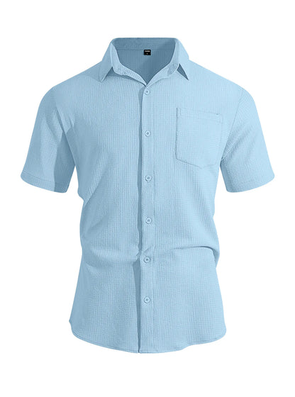 Camisa Casual de Verano para Hombre con Bolsillo | Manga Corta, Ligera y Elegante para Uso Diario