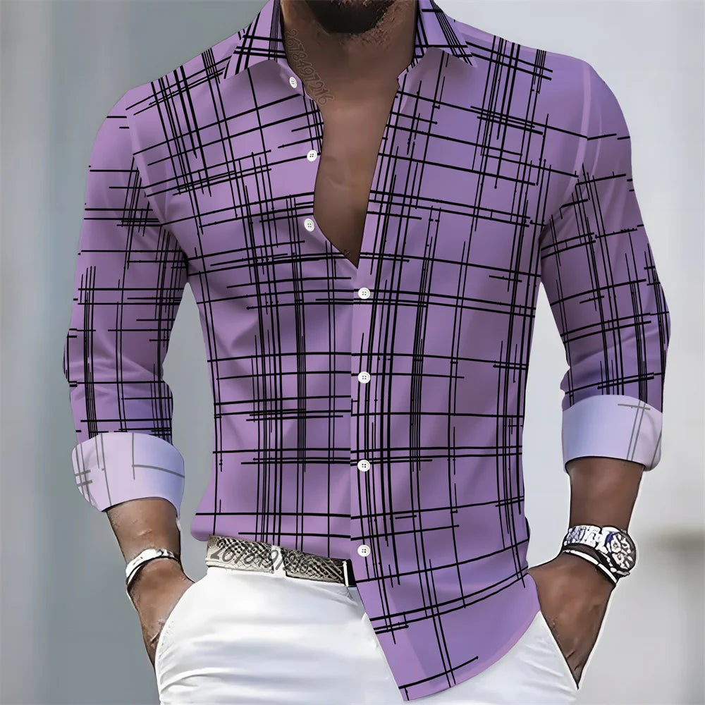 Camisa Cuadros Premium Hombre | Manga Larga Slim Fit | Casual Elegante y Moderna