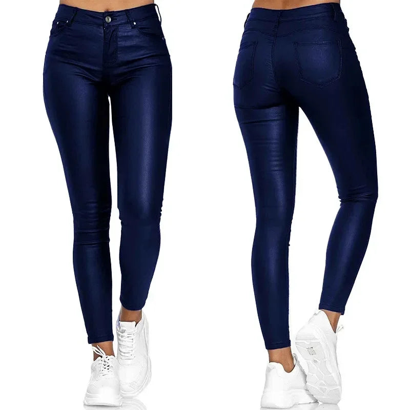 Pantalones de Piel Sintética High-Waist: Efecto Moldeador y Ajuste Perfecto