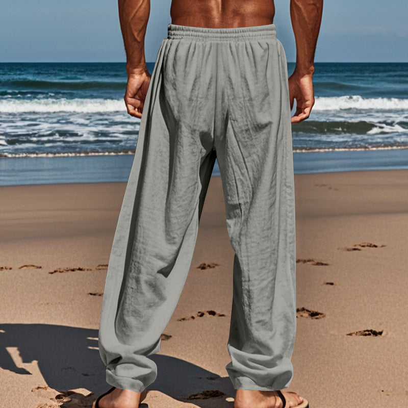 👖 Herren-Leinenhose – atmungsaktiv, locker geschnitten & vielseitig für Sport, Alltag & entspannte Tage 🌿
