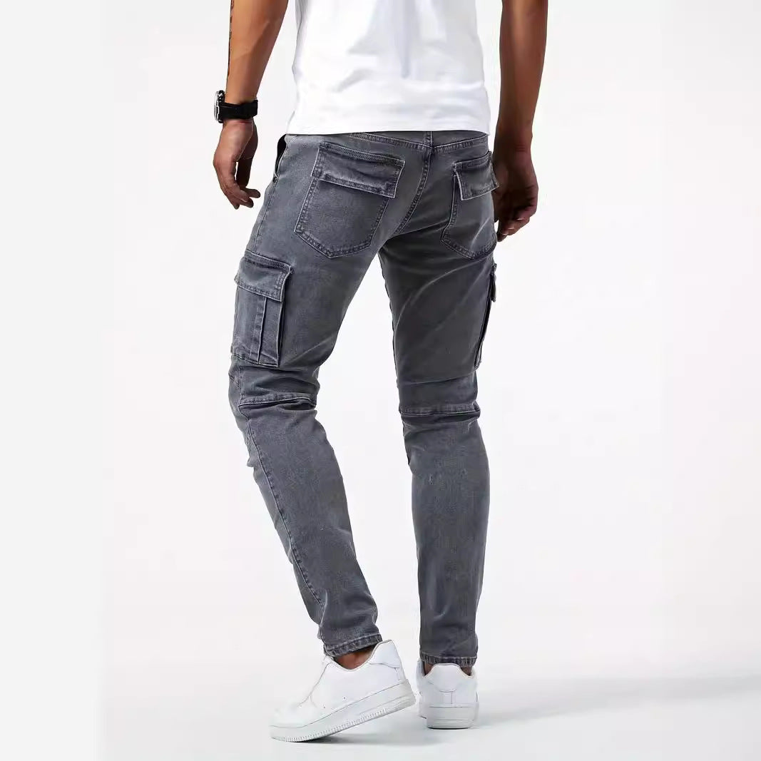 👖🔥 50% RABATT! Men's Slim Fit Jeans mit funktionalen Taschen – schlanke Silhouette, smarter Stauraum.