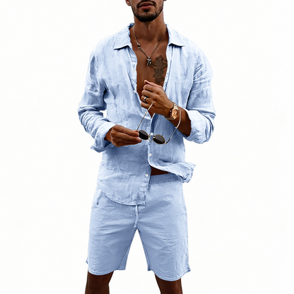 👔 50% RABATT! ✨ Herren-Leinenhemd & Shorts Set – Lässig, sommerlich & luftig – Ideal für warme Tage oder den Urlaub – bequem & stilvoll ☀️🩳🌿