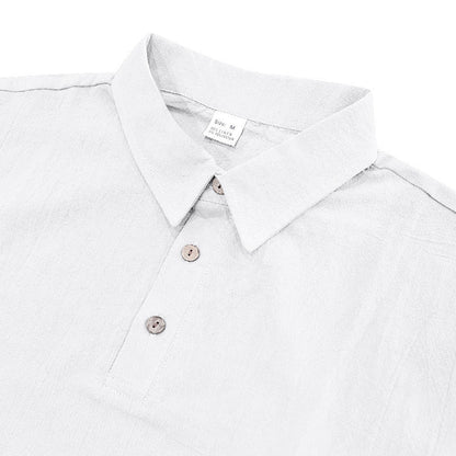 👕 NUR FÜR KURZE ZEIT 50% RABATT! 💥 Herren Lässiges Oberteil & Shorts 2-teiliges Set – Leinenmischung, Revers-Kragen, Elastischer Bund ✨