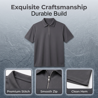 👔 Herren Polo-Shirt & Shorts Set ☀️ Mit Reißverschlusskragen, Bequem & Lässig für den Sommer