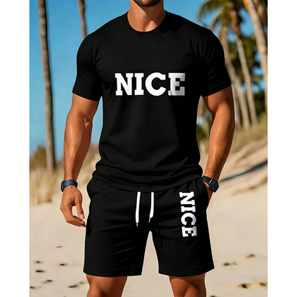 👕 Herren Sommer-Set mit T-Shirt und Shorts 🌿 Bequem, Lässig & Modernes Color-Block Design