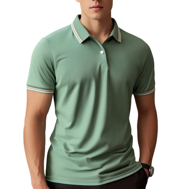 👔 Herren Poloshirt mit Kontrastkragen ☀️ Schnell Trocknend, Bequem & Ideal für Sommer und Freizeit