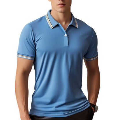 👔 Herren Poloshirt mit Kontrastkragen ☀️ Schnell Trocknend, Bequem & Ideal für Sommer und Freizeit