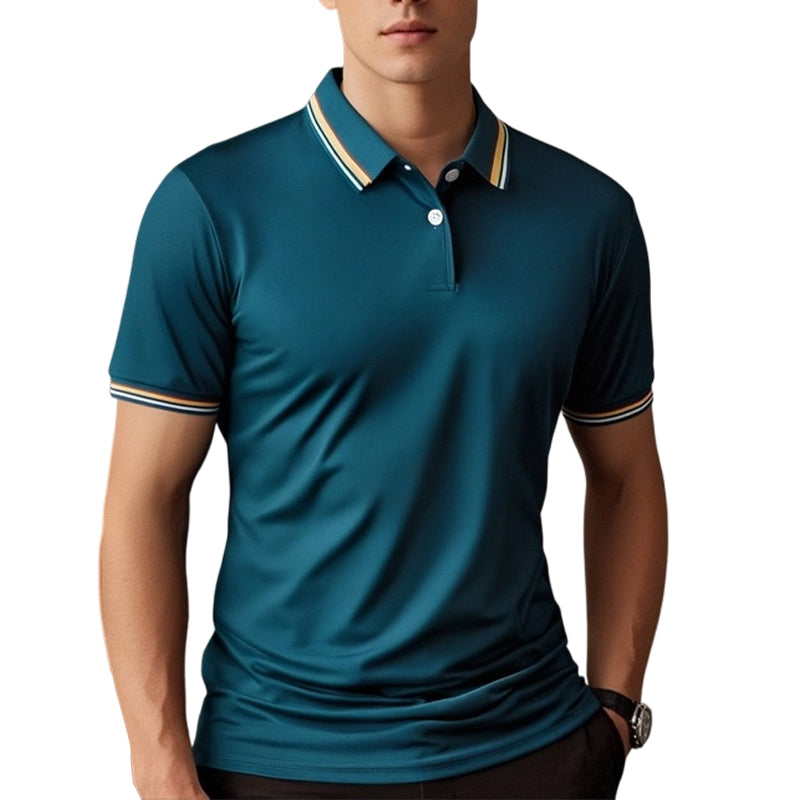 👔 Herren Poloshirt mit Kontrastkragen ☀️ Schnell Trocknend, Bequem & Ideal für Sommer und Freizeit