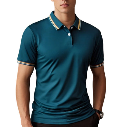 👔 Herren Poloshirt mit Kontrastkragen ☀️ Schnell Trocknend, Bequem & Ideal für Sommer und Freizeit