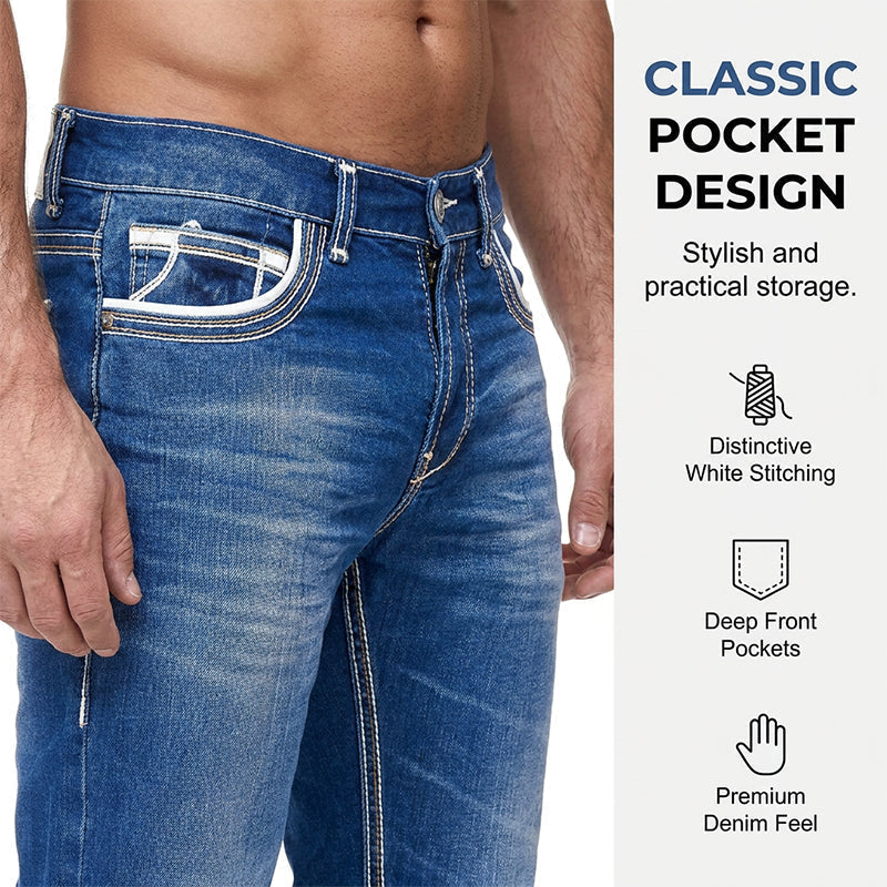 🛍️ 50 % Rabatt – Herren-Jeans mit Doppelnaht & hohem Stretchanteil – bequem, elastisch & vielseitig für Alltag und Freizeit 👖