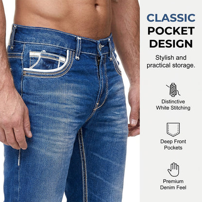 🛍️ 50 % Rabatt – Herren-Jeans mit Doppelnaht & hohem Stretchanteil – bequem, elastisch & vielseitig für Alltag und Freizeit 👖