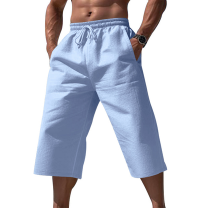 ⏰ 50 % RABATT – Nur für kurze Zeit 🌿 Herren Leinenhose in 7/8-Länge ☀️ Locker, Atmungsaktiv & Ideal für Sommer und Freizeit
