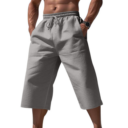 ⏰ 50 % RABATT – Nur für kurze Zeit 🌿 Herren Leinenhose in 7/8-Länge ☀️ Locker, Atmungsaktiv & Ideal für Sommer und Freizeit