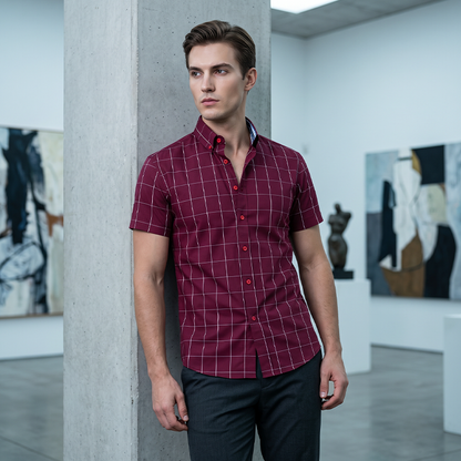 🛍️ 50 % Rabatt – Herren-Freizeithemd mit Kurzarm & Karo-Muster – lässiger Stil, atmungsaktiv & vielseitig für Alltag & Freizeit 👔