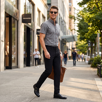 🛍️ 50 % Rabatt – Herren-Freizeithemd mit Kurzarm & Karo-Muster – lässiger Stil, atmungsaktiv & vielseitig für Alltag & Freizeit 👔