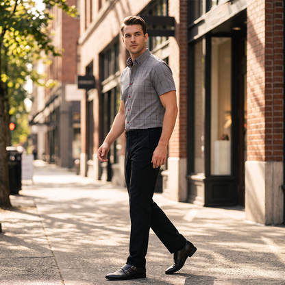 🛍️ 50 % Rabatt – Herren-Freizeithemd mit Kurzarm & Karo-Muster – lässiger Stil, atmungsaktiv & vielseitig für Alltag & Freizeit 👔