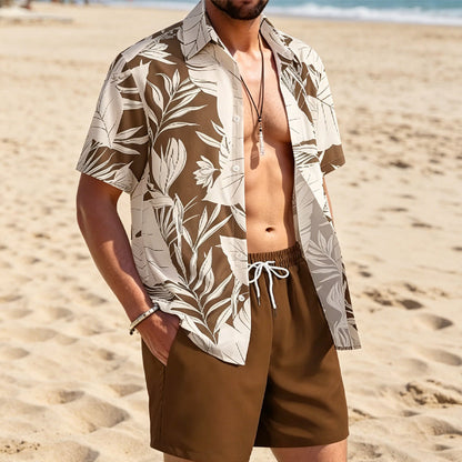 🏝️ 50 % Rabatt – Lässiges Sommer-Set mit tropischem Print – kurzärmeliges Hemd & Shorts, weicher Stoff & vielseitig kombinierbar – ideal für Urlaub & warme Tage ☀️