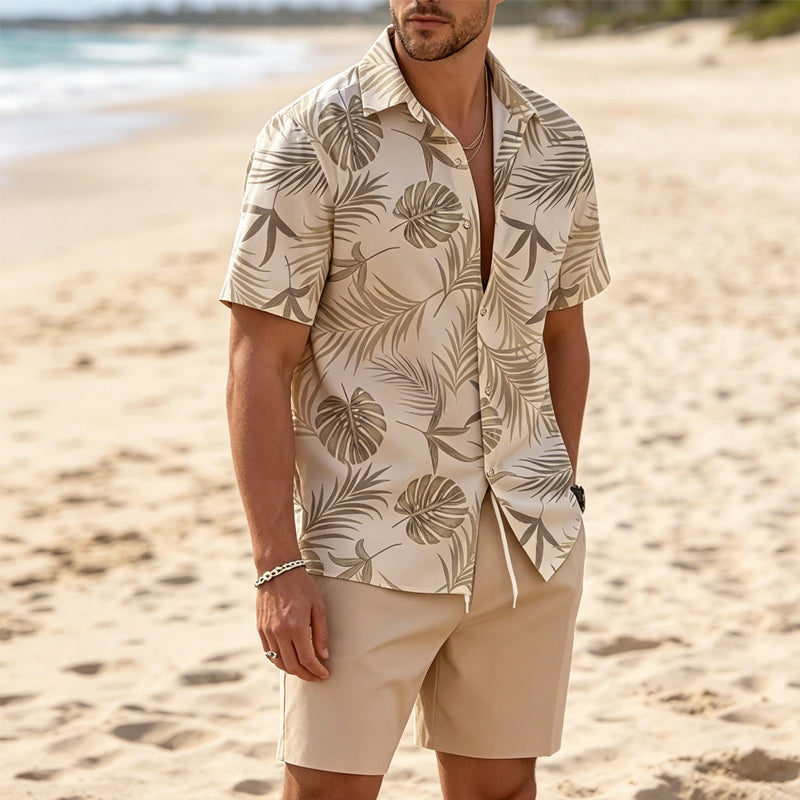 🏝️ 50 % Rabatt – Lässiges Sommer-Set mit tropischem Print – kurzärmeliges Hemd & Shorts, weicher Stoff & vielseitig kombinierbar – ideal für Urlaub & warme Tage ☀️