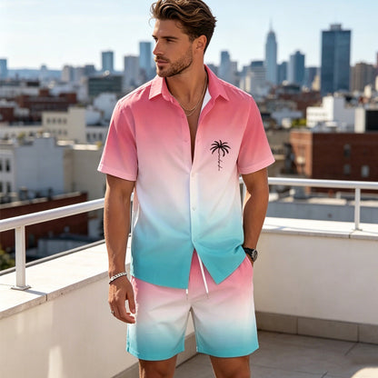 🏝️ 50 % Rabatt – Lässiges Sommer-Set mit tropischem Print – kurzärmeliges Hemd & Shorts, weicher Stoff & vielseitig kombinierbar – ideal für Urlaub & warme Tage ☀️