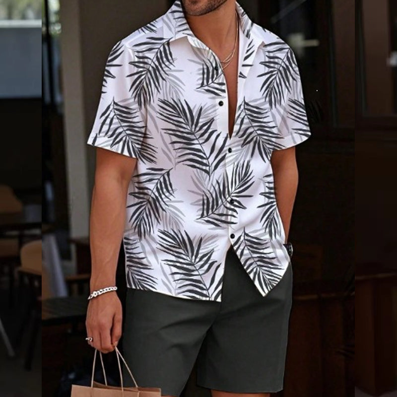 🏝️ 50 % Rabatt – Lässiges Sommer-Set mit tropischem Print – kurzärmeliges Hemd & Shorts, weicher Stoff & vielseitig kombinierbar – ideal für Urlaub & warme Tage ☀️