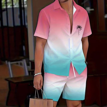 🏝️ 50 % Rabatt – Lässiges Sommer-Set mit tropischem Print – kurzärmeliges Hemd & Shorts, weicher Stoff & vielseitig kombinierbar – ideal für Urlaub & warme Tage ☀️