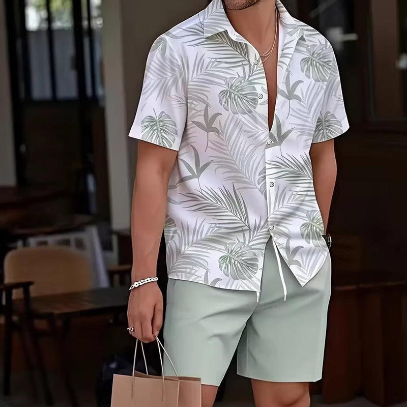 🏝️ 50 % Rabatt – Lässiges Sommer-Set mit tropischem Print – kurzärmeliges Hemd & Shorts, weicher Stoff & vielseitig kombinierbar – ideal für Urlaub & warme Tage ☀️