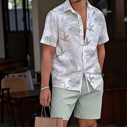 🏝️ 50 % Rabatt – Lässiges Sommer-Set mit tropischem Print – kurzärmeliges Hemd & Shorts, weicher Stoff & vielseitig kombinierbar – ideal für Urlaub & warme Tage ☀️