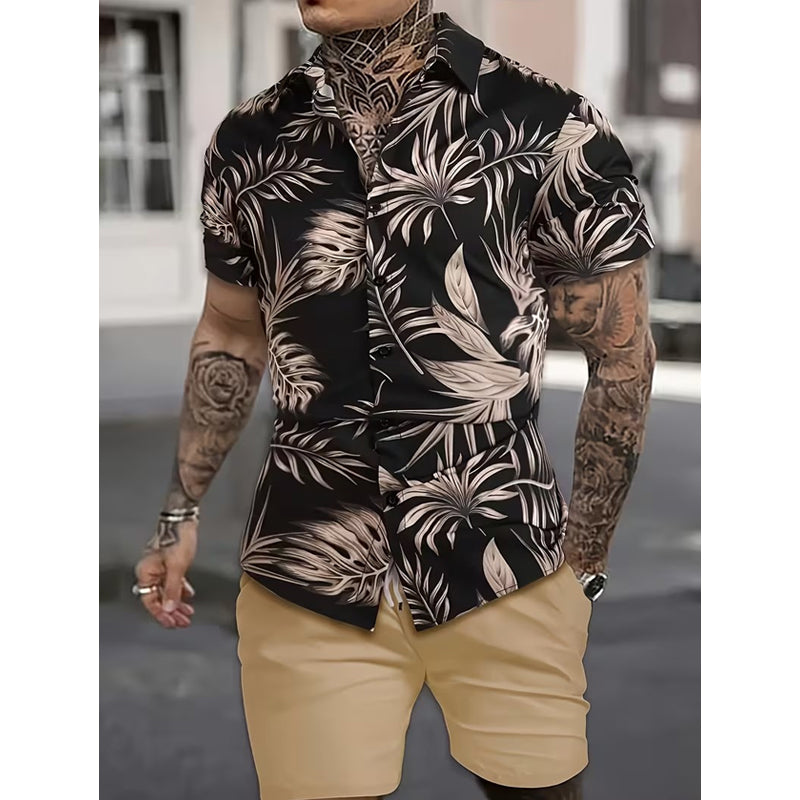 🏝️ 50 % Rabatt – Lässiges Sommer-Set mit tropischem Print – kurzärmeliges Hemd & Shorts, weicher Stoff & vielseitig kombinierbar – ideal für Urlaub & warme Tage ☀️