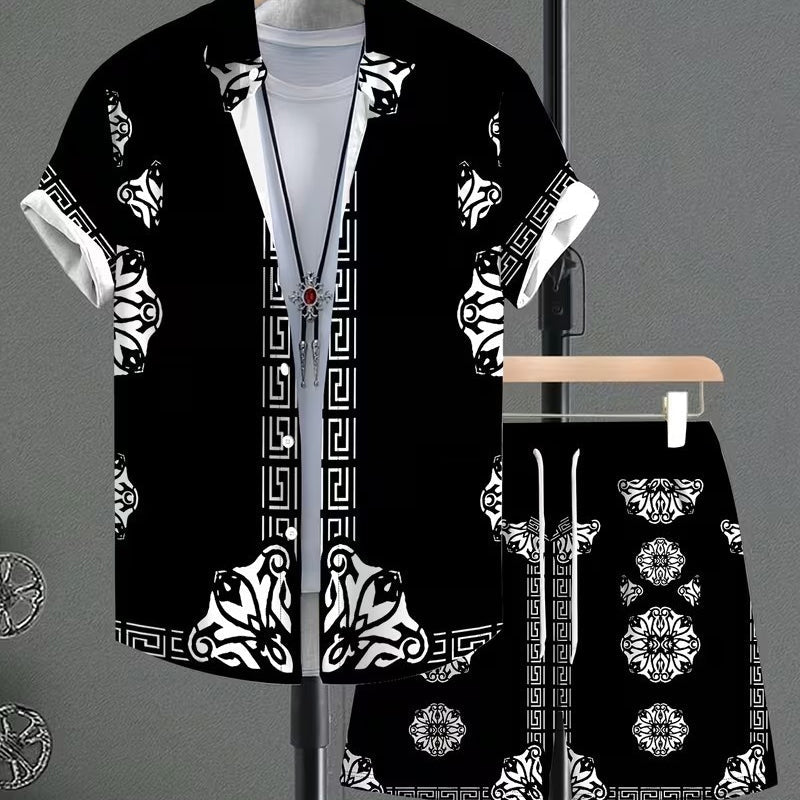 🏝️ 50 % Rabatt – Lässiges Sommer-Set mit tropischem Print – kurzärmeliges Hemd & Shorts, weicher Stoff & vielseitig kombinierbar – ideal für Urlaub & warme Tage ☀️