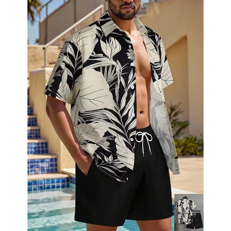 🏝️ 50 % Rabatt – Lässiges Sommer-Set mit tropischem Print – kurzärmeliges Hemd & Shorts, weicher Stoff & vielseitig kombinierbar – ideal für Urlaub & warme Tage ☀️