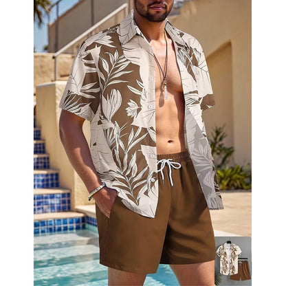 🏝️ 50 % Rabatt – Lässiges Sommer-Set mit tropischem Print – kurzärmeliges Hemd & Shorts, weicher Stoff & vielseitig kombinierbar – ideal für Urlaub & warme Tage ☀️