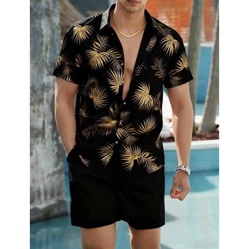 🏝️ 50 % Rabatt – Lässiges Sommer-Set mit tropischem Print – kurzärmeliges Hemd & Shorts, weicher Stoff & vielseitig kombinierbar – ideal für Urlaub & warme Tage ☀️