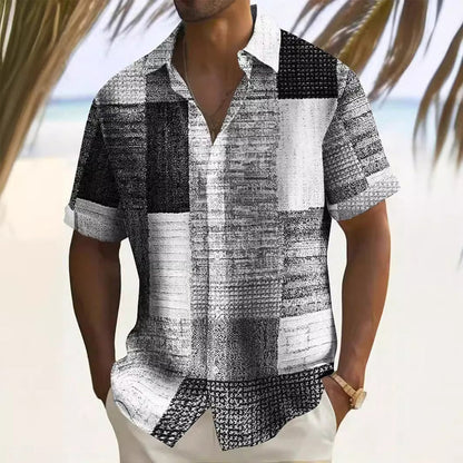 🛍️ 50 % Rabatt – Herren-Kontrasthemd mit gemustertem Design – auffälliger Stil, atmungsaktiv & vielseitig für Alltag & Freizeit 👔