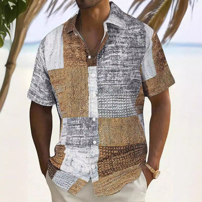 🛍️ 50 % Rabatt – Herren-Kontrasthemd mit gemustertem Design – auffälliger Stil, atmungsaktiv & vielseitig für Alltag & Freizeit 👔
