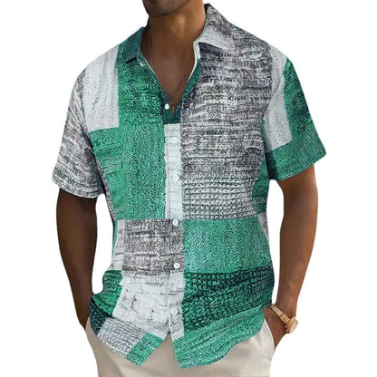 🛍️ 50 % Rabatt – Herren-Kontrasthemd mit gemustertem Design – auffälliger Stil, atmungsaktiv & vielseitig für Alltag & Freizeit 👔