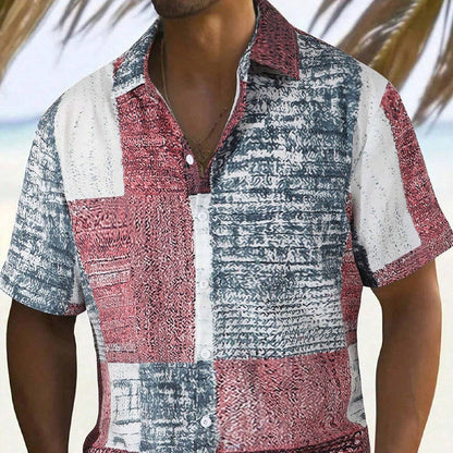 🛍️ 50 % Rabatt – Herren-Kontrasthemd mit gemustertem Design – auffälliger Stil, atmungsaktiv & vielseitig für Alltag & Freizeit 👔