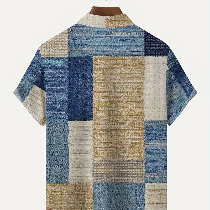 🛍️ 50 % Rabatt – Herren-Kontrasthemd mit gemustertem Design – auffälliger Stil, atmungsaktiv & vielseitig für Alltag & Freizeit 👔